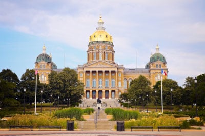 Iowa Capitol building in Des Moines, Iowa