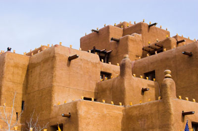 Adobe buildings in Santa Fe, New Mexico