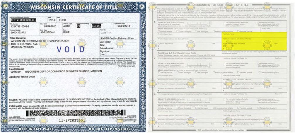 Wisconsin Title Example