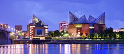 Chattanooga Tennessee River and skyline in Chattanooga Tennessee