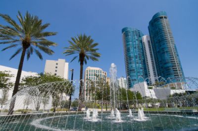 Fountain in downtown Fort Lauderdale, Florida