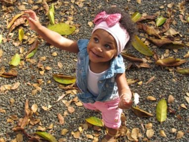 Girl playing outside