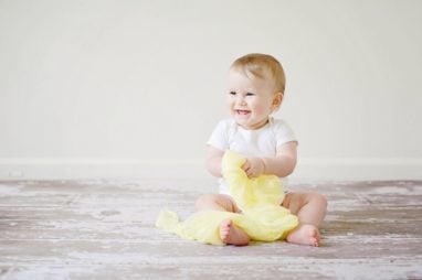 Toddler with blanket