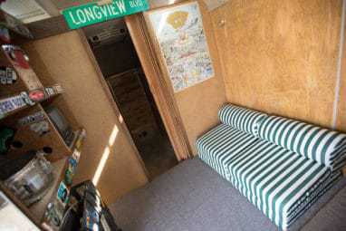 View inside of Green Day's Bookmobile