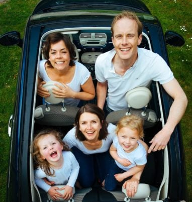 Family in car