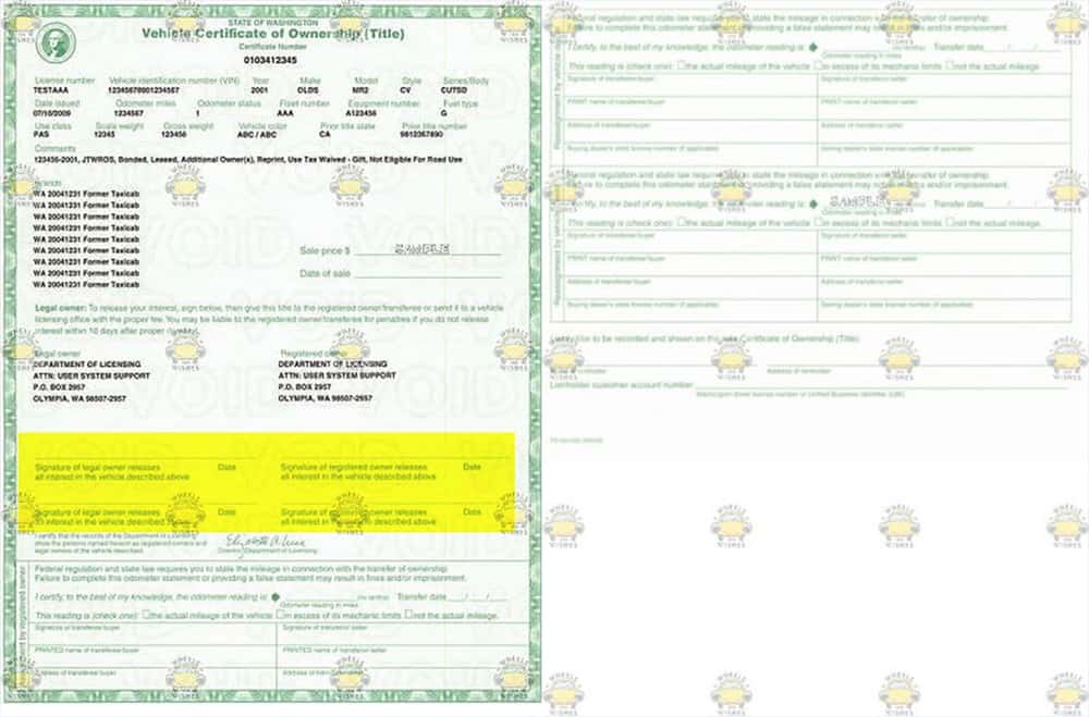 Washington vehicle donation title