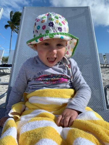 Make-A-Wish kid relaxing on the beach in Florida