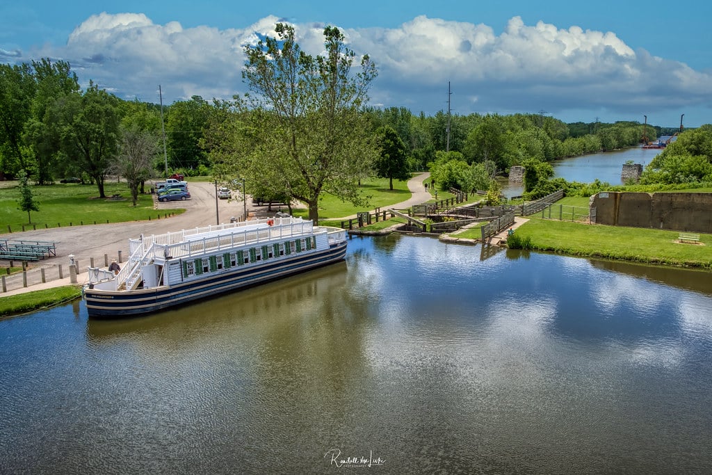 Boat in canal outside