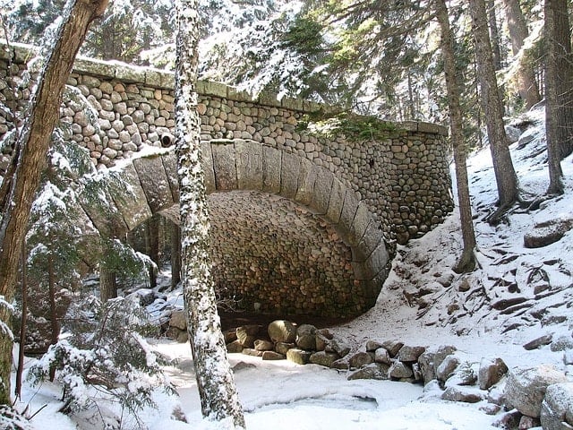 beautiful stone bridge in Acadia National Park
