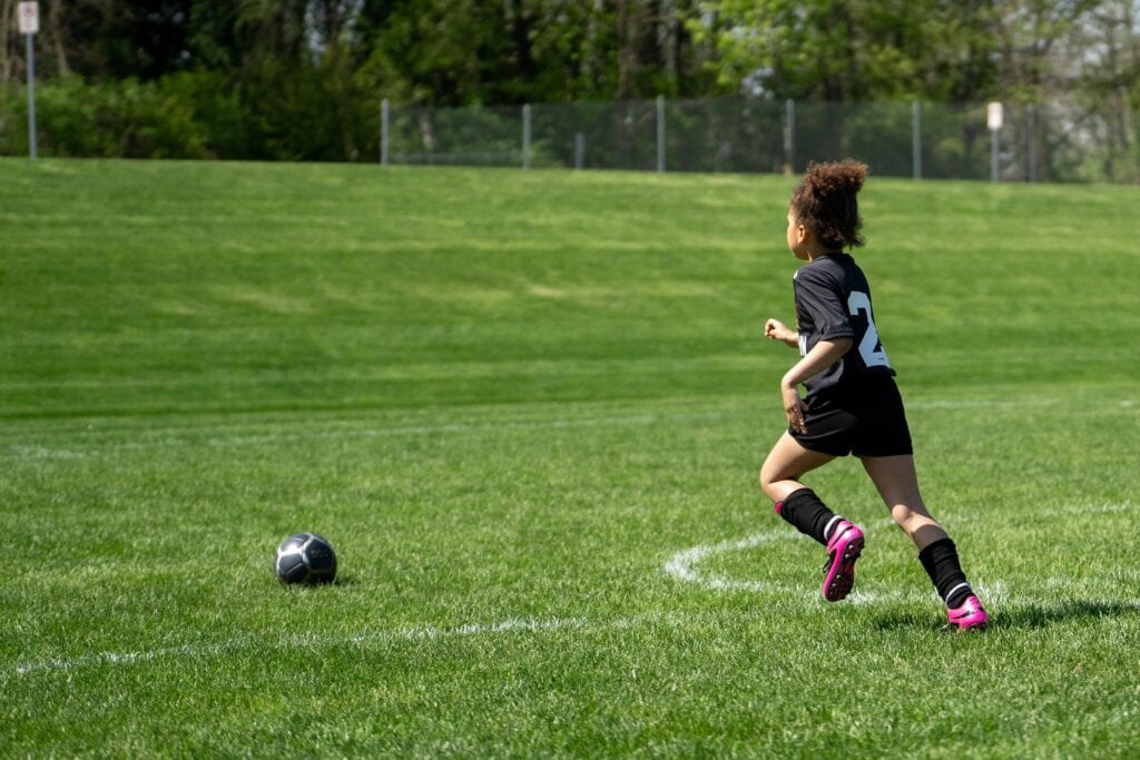 Kid playing soccer in New Jersey