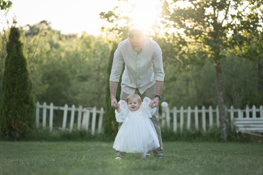 Father and daughter happy outside in Norristown, PA